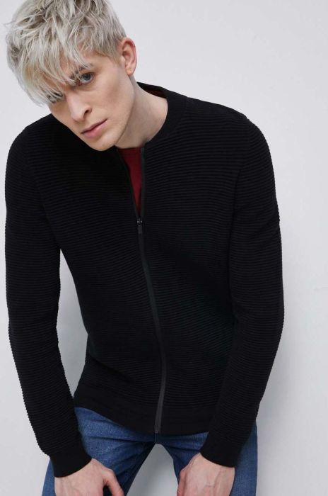 Бавовняний кардиган Medicine чоловічий колір чорний Бавовняний кардиган Medicine чоловічий колір чорний