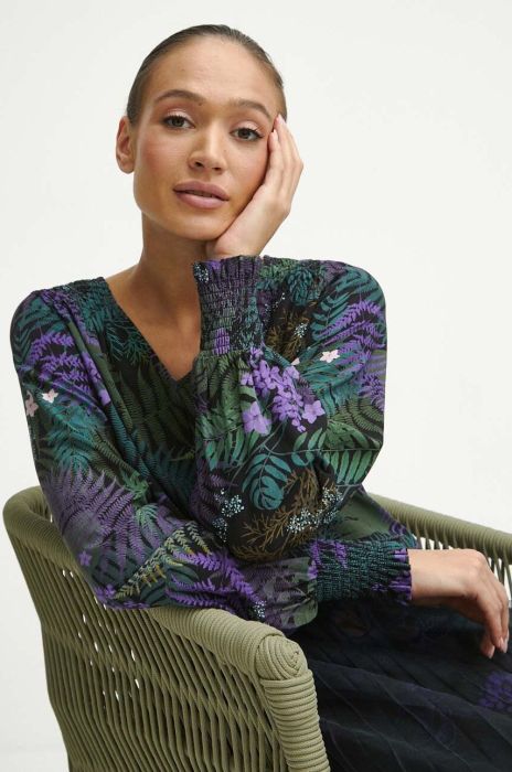 Блузка Medicine жіноча колір чорний візерунок (3633979) Блузка Medicine жіноча колір чорний візерунок (3633979)