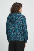 Бавовняна кофта Medicine жіноча з капюшоном візерунок колір бірюзовий