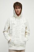 Блузка Medicine чоловіча колір білий з капюшоном візерунок Блузка Medicine чоловіча колір білий з капюшоном візерунок