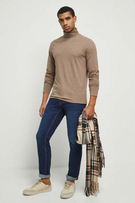 Лонгслів Medicine чоловічий колір коричневий меланж Лонгслів Medicine чоловічий колір коричневий меланж