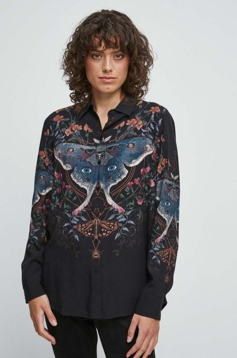 Сорочка Medicine жіноча колір чорний relaxed класичний комір (3484748) Сорочка Medicine жіноча колір чорний relaxed класичний комір (3484748)