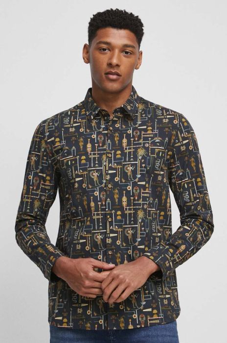 Сорочка Medicine чоловіча колір чорний slim класичний комір (3375889) Сорочка Medicine чоловіча колір чорний slim класичний комір (3375889)