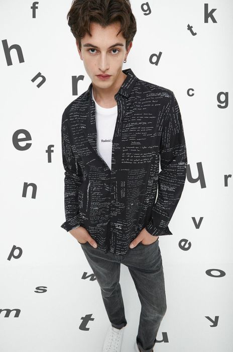 Сорочка Medicine чоловіча колір чорний regular класичний комір (3456283) Сорочка Medicine чоловіча колір чорний regular класичний комір (3456283)