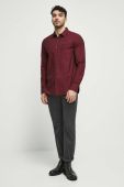 Бавовняна сорочка Medicine чоловіча колір бордовий slim класичний комір