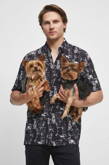 Сорочка Medicine чоловіча колір чорний relaxed класичний комір Сорочка Medicine чоловіча колір чорний relaxed класичний комір