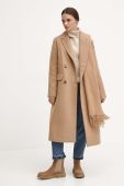 Пальто з домішкою вовни Medicine колір бежевий перехідний двобортний Пальто з домішкою вовни Medicine колір бежевий перехідний двобортний