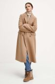 Пальто з домішкою вовни Medicine колір бежевий перехідний двобортний Пальто з домішкою вовни Medicine колір бежевий перехідний двобортний