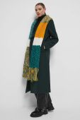 Вовняне пальто Medicine колір зелений перехідний двобортний Вовняне пальто Medicine колір зелений перехідний двобортний