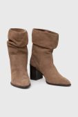 Замшеві чоботи Medicine колір бежевий на платформі