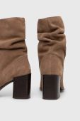 Замшеві чоботи Medicine колір бежевий на платформі