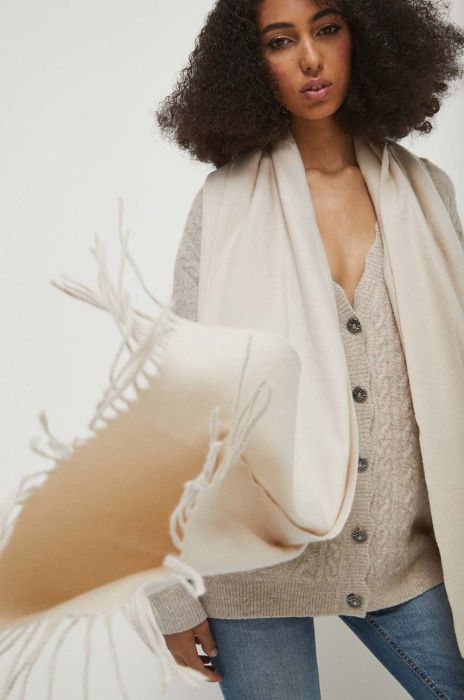 Шарф Medicine жіночий колір бежевий однотонний (3586694) Шарф Medicine жіночий колір бежевий однотонний (3586694)