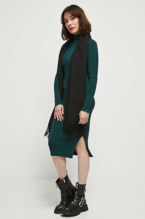 Шарф Medicine жіночий колір чорний однотонний (3586693)