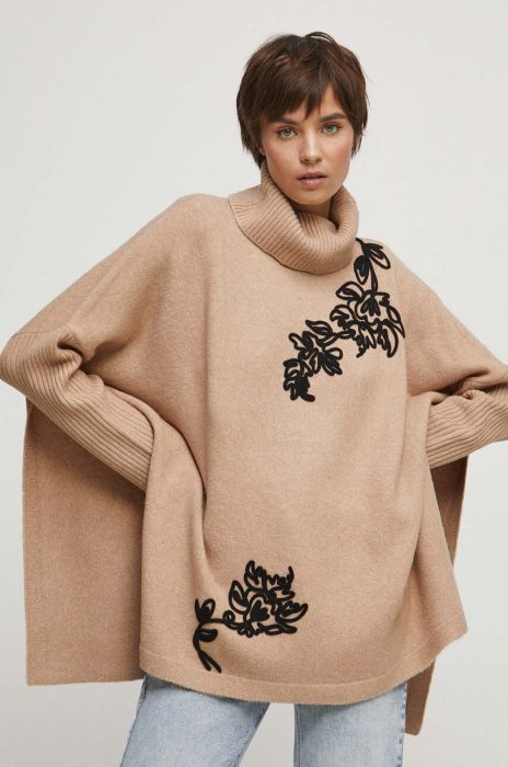 Пончо Medicine колір бежевий