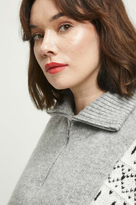 Манішка з коміром-гольф Medicine жіночий колір сірий меланж Манішка з коміром-гольф Medicine жіночий колір сірий меланж