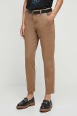 Штани Medicine жіночі колір коричневий фасон chinos середня посадка Штани Medicine жіночі колір коричневий фасон chinos середня посадка