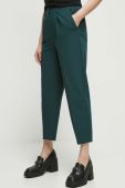 Штани Medicine жіночі колір зелений фасон chinos висока посадка Штани Medicine жіночі колір зелений фасон chinos висока посадка
