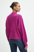 Светр з домішкою вовни Medicine жіночий колір рожевий теплий півгольф