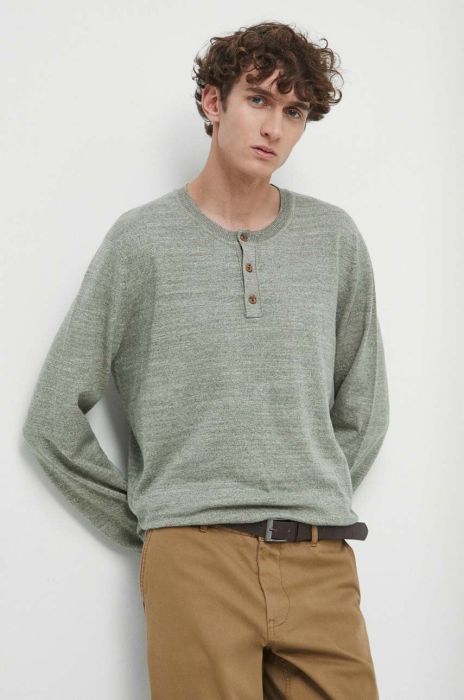 Бавовняний светр Medicine колір зелений легкий (3503408) Бавовняний светр Medicine колір зелений легкий (3503408)