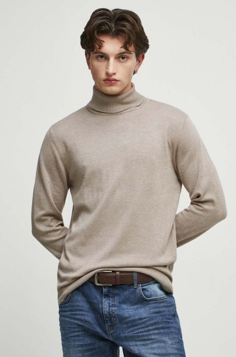 Светр Medicine чоловічий колір бежевий легкий гольф (3532236) Светр Medicine чоловічий колір бежевий легкий гольф (3532236)