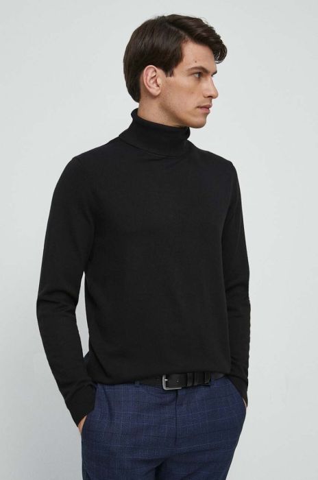 Светр Medicine чоловічий колір чорний легкий гольф Светр Medicine чоловічий колір чорний легкий гольф