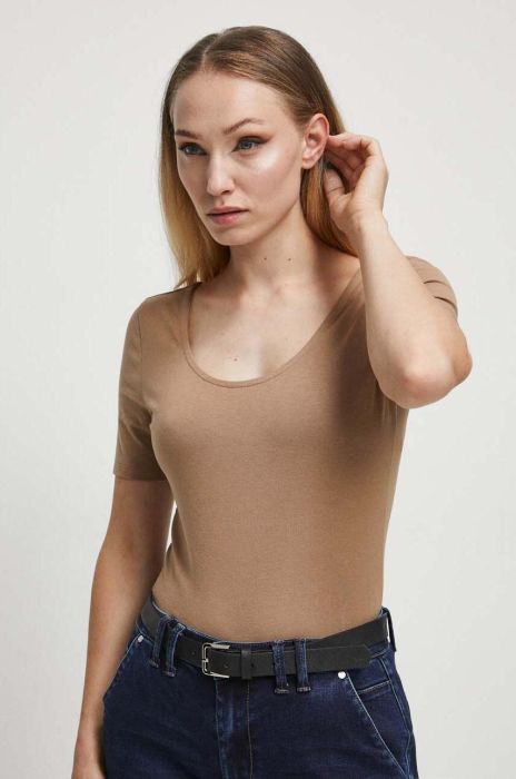 Бавовняне боді Medicine жіноче колір бежевий Бавовняне боді Medicine жіноче колір бежевий