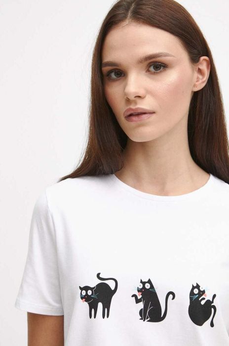 Бавовняна футболка Medicine жіночий колір білий (3628453) Бавовняна футболка Medicine жіночий колір білий (3628453)