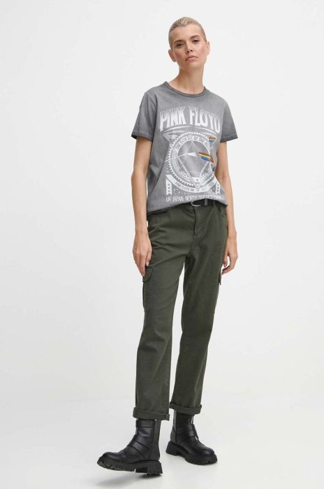 Бавовняна футболка Medicine жіночий колір сірий (3685389) Бавовняна футболка Medicine жіночий колір сірий (3685389)