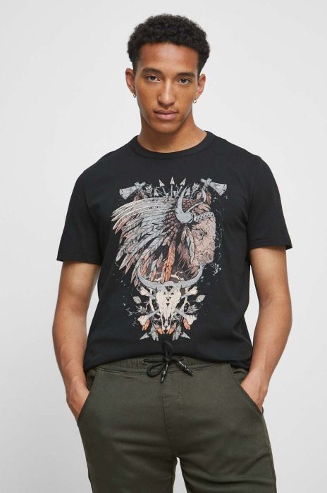 Бавовняна футболка Medicine колір чорний з принтом (3440102) Бавовняна футболка Medicine колір чорний з принтом (3440102)