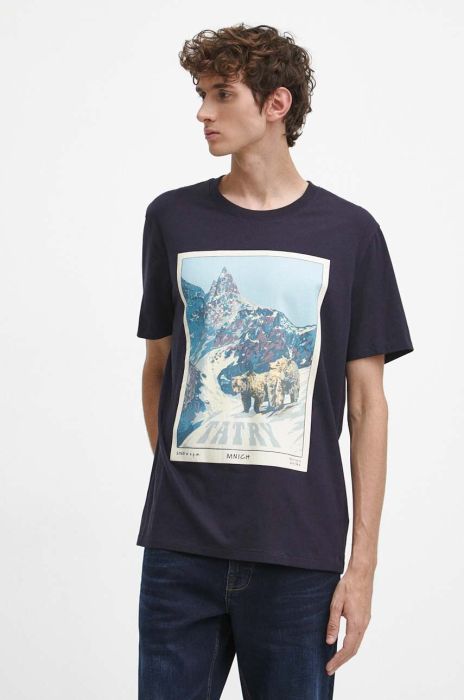 Бавовняна футболка Medicine чоловічий колір синій з принтом (3685407) Бавовняна футболка Medicine чоловічий колір синій з принтом (3685407)