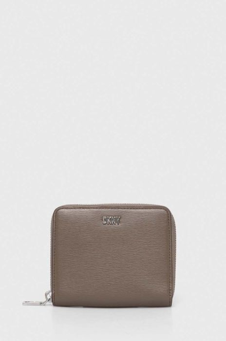 Шкіряний гаманець Dkny жіночий колір чорний