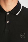 Бавовняне поло Armani Exchange колір чорний гладкий