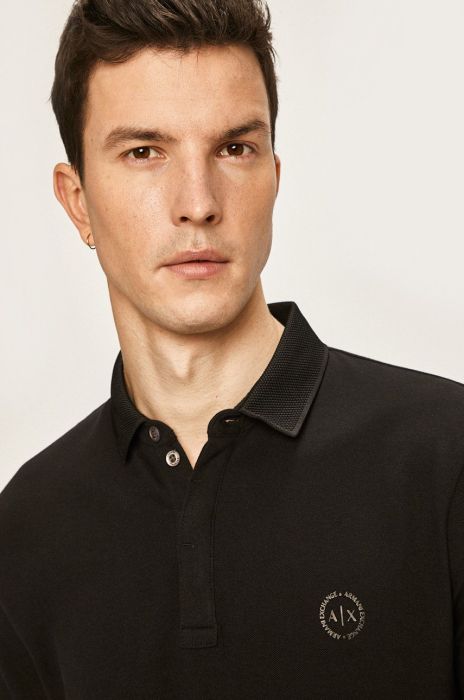 Armani Exchange - Поло колір чорний (472681)