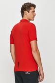 Поло EA7 Emporio Armani чоловіче колір червоний гладкий Поло EA7 Emporio Armani чоловіче колір червоний гладкий