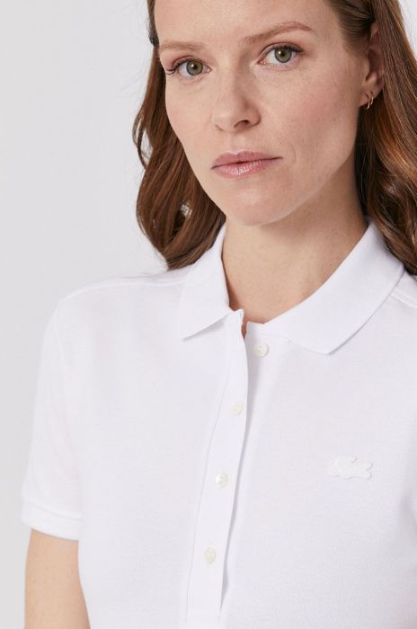Футболка Lacoste жіноча колір білий з коміром PF5462-001 (2317706) Футболка Lacoste жіноча колір білий з коміром PF5462-001 (2317706)