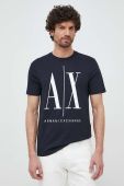 Бавовняна футболка Armani Exchange Колір синій з принтом колір темно-синій Бавовняна футболка Armani Exchange Колір синій з принтом колір темно-синій