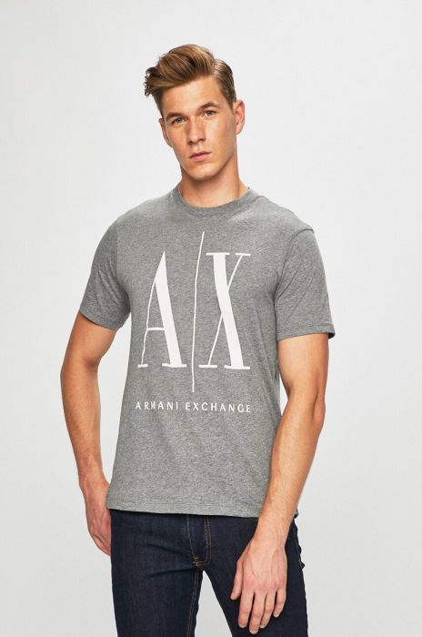 Бавовняна футболка Armani Exchange Колір сірий з принтом колір сірий