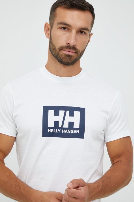 Бавовняна футболка Helly Hansen колір білий з принтом 53285-096 (2652922) Бавовняна футболка Helly Hansen колір білий з принтом 53285-096 (2652922)