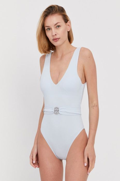 Купальник Tory Burch злегка ущільнена чашечка колір блакитний Купальник Tory Burch злегка ущільнена чашечка колір блакитний