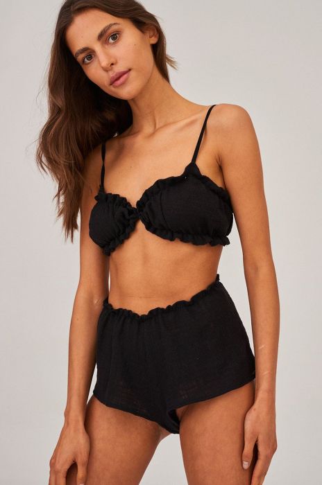 Піжамні шорти Undress Code жіночі колір чорний з бавовни Піжамні шорти Undress Code жіночі колір чорний з бавовни