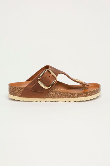 Birkenstock - Шкіряні в'єтнамки Gizeh Big Buckle 1018745-Cognac колір коричневий Birkenstock - Шкіряні в'єтнамки Gizeh Big Buckle 1018745-Cognac колір коричневий