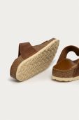 Шкіряні в'єтнамки Birkenstock жіночі колір коричневий на плоскому ходу 1018785-Cognac