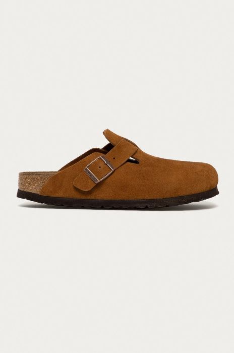 Замшеві шльопанці Birkenstock жіночі колір коричневий