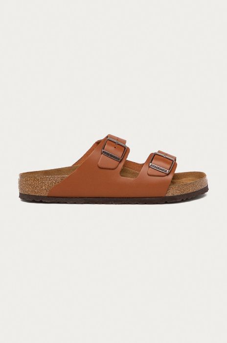 Шкіряні шльопанці Birkenstock Arizona чоловічі колір коричневий