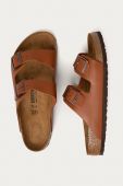 Шкіряні шльопанці Birkenstock Arizona чоловічі колір коричневий