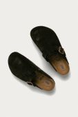 Birkenstock - Замшеві шльопанці Boston колір коричневий Birkenstock - Замшеві шльопанці Boston колір коричневий