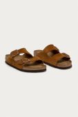 Шкіряні шльопанці Birkenstock Arizona чоловічі колір коричневий 1009526 Шкіряні шльопанці Birkenstock Arizona чоловічі колір коричневий 1009526