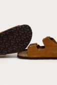 Шкіряні шльопанці Birkenstock Arizona чоловічі колір коричневий 1009526 Шкіряні шльопанці Birkenstock Arizona чоловічі колір коричневий 1009526