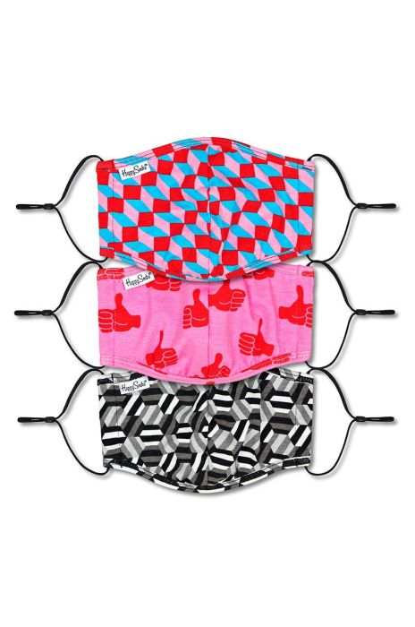 Happy Socks - Багаторазова захисна маска (3-pack) колір барвистий (1408929) Happy Socks - Багаторазова захисна маска (3-pack) колір барвистий (1408929)