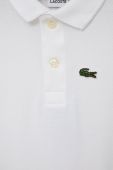 Дитяче бавовняне поло Lacoste колір білий однотонний